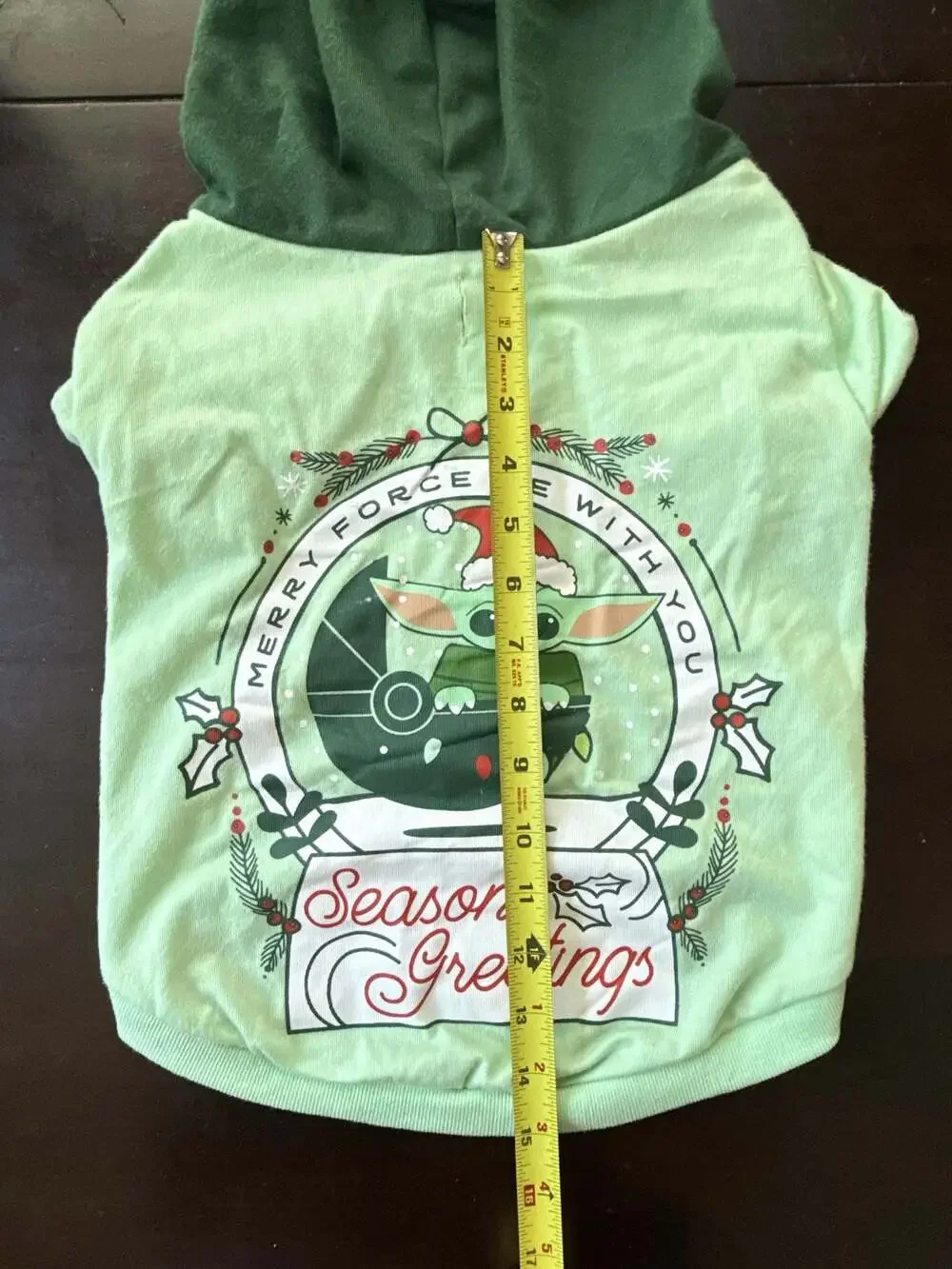 Star Wars The Mandalorian Grogu 'Season's Greetings' Dog Hoodie, L